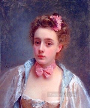  Gustave Art - Dressed for the ball lady portrait Gustave Jean Jacquet